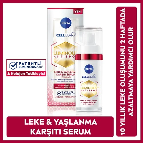 Nivea Luminous630 Leke Yaşlanma Karşıtı Serum Hyaluronik Asit ve Kolajen Tetikleyici 30 ml ürün görseli