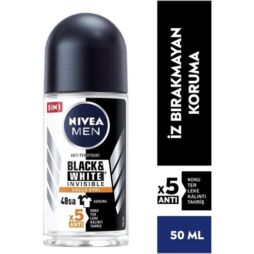 Nivea Men Black White Invisible Güçlü Etki Roll-On 50 ml ürün görseli