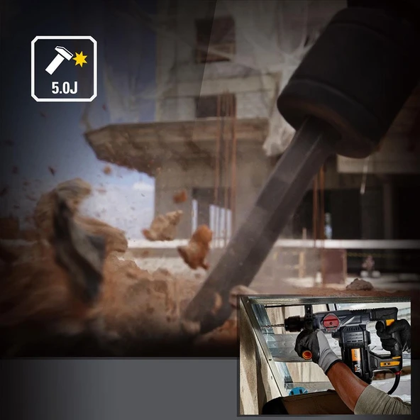 CAT DX27SET 1500Watt 5.0J 32MM Profesyonel SDS-Plus Kırıcı/Delici + DA03903 3 Parça Kırıcı Uç Seti - 10