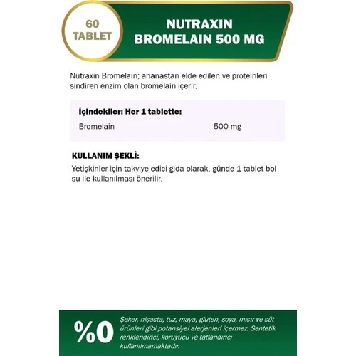 Nutraxin Bromelain 60 Kapsül - Resim 3