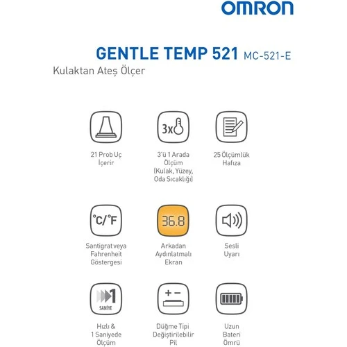 Omron Gentle Temp 521 Kulaktan Ateş Ölçer - Resim 4