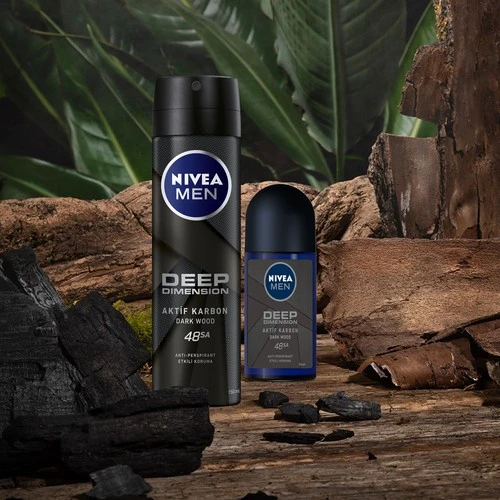 Nivea Men Deodorant Deep Dimension Darkwood Sprey 150ml - Resim 3