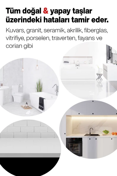 teknotrust Seramik, Akrilik, Vitrifiye, Porselen, Granit, Fayans, Mermer Ve Yüzey Tamir Kiti - Resim 3