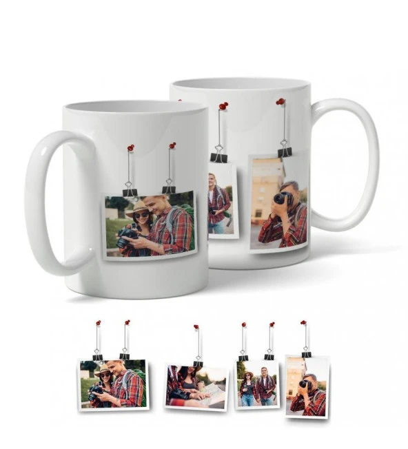 4 Fotoğraflı Kişiye Özel Baskılı Kupa Bardak ürün görseli