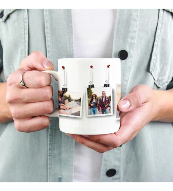 4 Fotoğraflı Kişiye Özel Baskılı Kupa Bardak - Resim 5