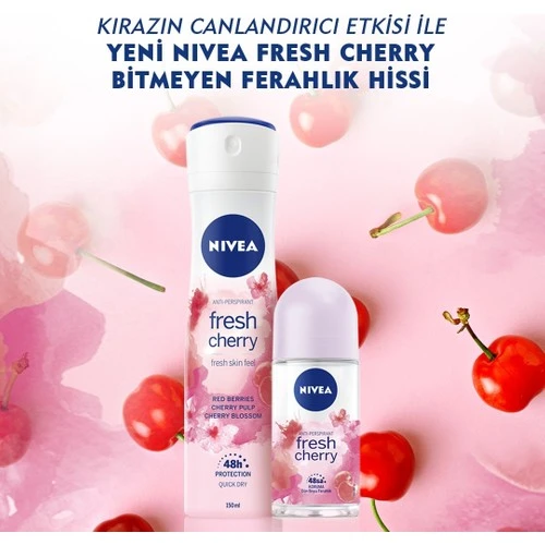 Nivea Fresh Cherry Bayan Roll-On 50 ml - Resim 4