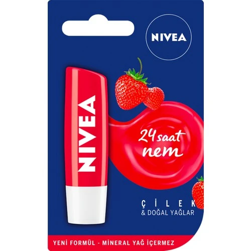 Nivea Lip Stick Çilek 24 Saat Nem - Resim 2