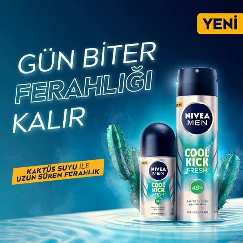 Nivea Cool Kick Fresh Sprey Deodorant 150 ml - Resim 3