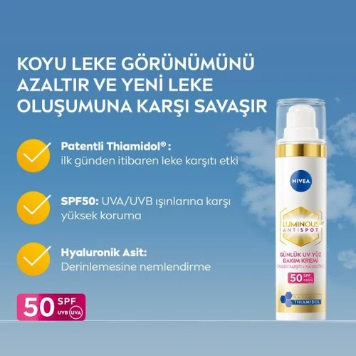 Nivea Cellular Luminous 630 Leke Karşıtı Gündüz Kremi SPF50 40 ml - Resim 3