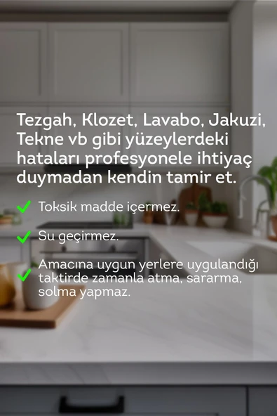 NNREPAIR Seramik, Akrilik, Vitrifiye, Porselen, Granit, Fayans, Mermer Ve Yüzey Tamir Kiti - Resim 2