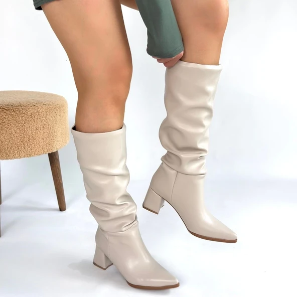 Piyat Ten Cilt Topuklu Çizme - Resim 5