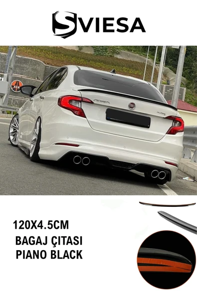 Egea Arka Bagaj Spoiler 120cm Parlak Siyah Bagaj Çıtası Spoiler - 1