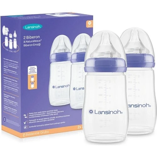 Lansinoh Natural Wave Biberon Seti 240 ml 2li ürün görseli