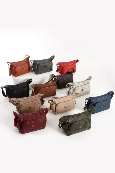 Kadın Postacı Çanta Çapraz Askılı Suni Deri Omuz Çantası 32*22 Cm Mega Günlük Omuz Çantası - Resim 12