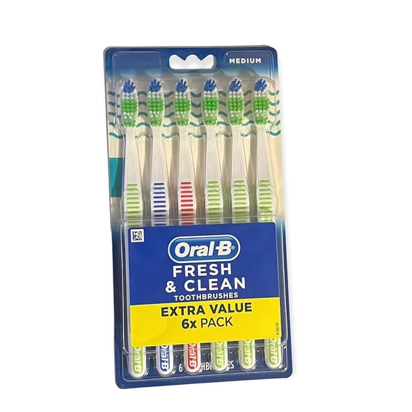 ORAL-B FRESH AND CLEAN DİŞ FIRÇASI ASORTİ ORTA 6'LI ürün görseli 1