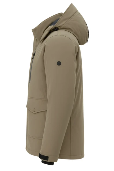 Erkek Kahverengi Outdoor Su Geçirmez Kapüşonlu Kışlık Kaban – Rüzgar ve Yağmura Dayanıklı - 2