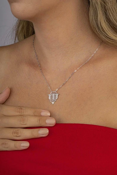 Gümüş Pazarım Rodyum Kaplama 925 Ayar Gümüş Serenay Kolye - Resim 2