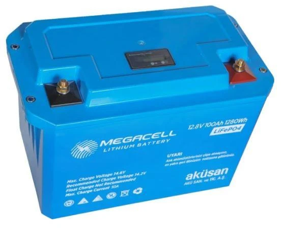 Megacell 12.8V 120Ah LiFePO4 Lityum Demir Fosfat Akü-YENİ - 1