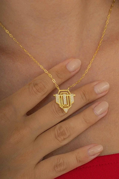 Gümüş Pazarım Altın Kaplama 925 Ayar Gümüş Serenay Kolye - 3