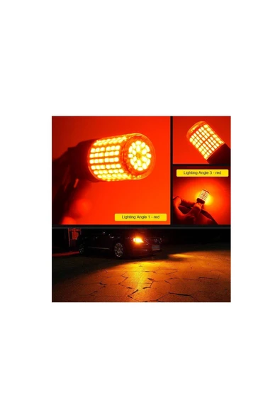 Tiger Marketing 93 Tek Duy Led P21w 1156 Ba15s 144 Ledli Ultra Güçlü Kırmızı Işık (2 ADET) - 3