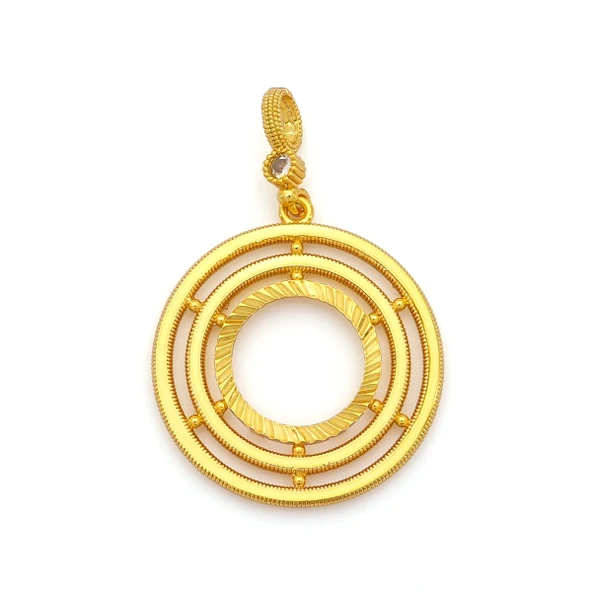 Altın Kaplama İmitasyon Ajda Model Çeyrek Çerçeve İçi Boş Kolye Ucu TGR-733 ürün görseli