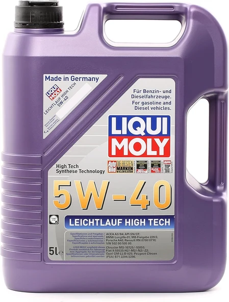 Liqui Moly Leichtlauf High Tech 5W-40 5 lt Motor Yağı - 1