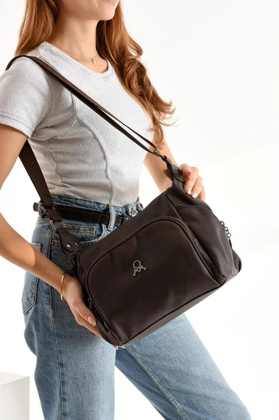 Kadın Postacı Çanta Çapraz Askılı Suni Deri Omuz Çantası 32*22 Cm Mega Günlük Omuz Çantası - Resim 5