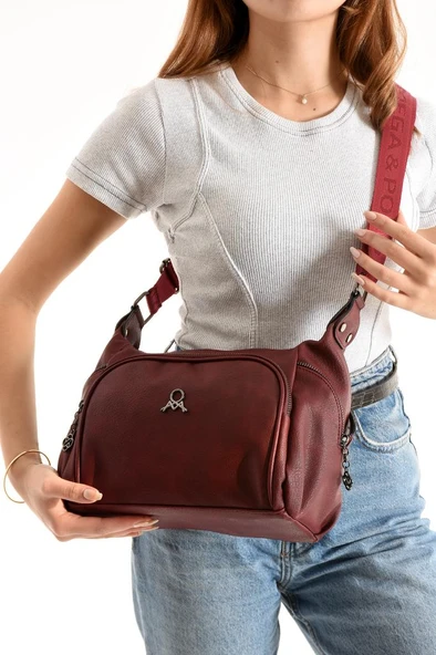 Kadın Postacı Çanta Çapraz Askılı Suni Deri Omuz Çantası 32*22 Cm Mega Günlük Omuz Çantası - Resim 3