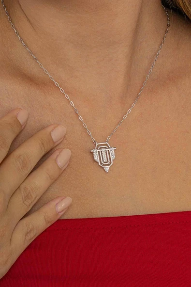 Gümüş Pazarım Rodyum Kaplama 925 Ayar Gümüş Serenay Kolye ürün görseli 1