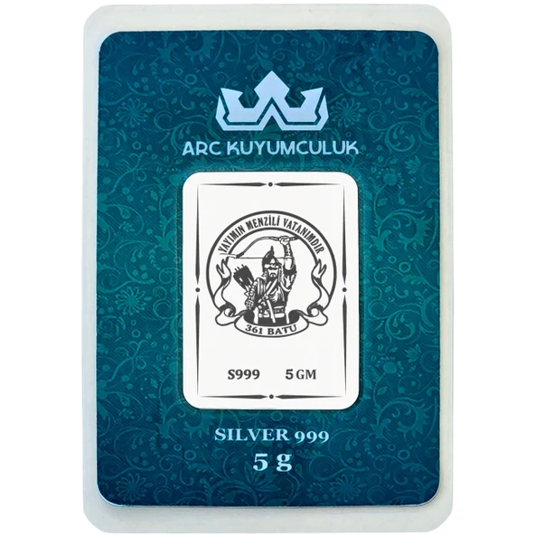 Güç ve Asaleti Simgeleyen Batuhan Temalı Hediyeye Özel 999 Ayar Gümüş Külçesi-666 ürün görseli 1