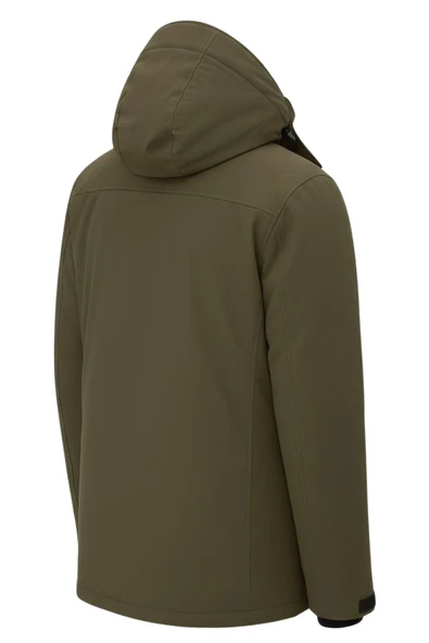 Erkek Yeşil Outdoor Su Geçirmez Kapüşonlu Kışlık Kaban – Rüzgar ve Yağmura Dayanıklı - 4