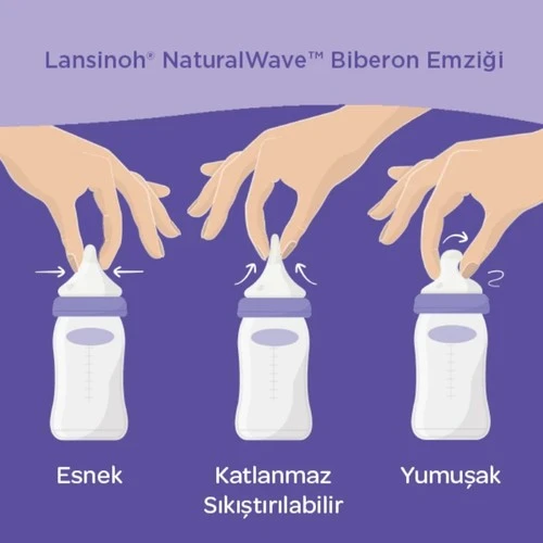 Lansinoh Natural Wave Biberon Emziği Yavaş Akışlı - Resim 4