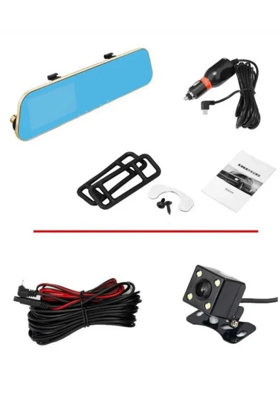 600 Fullhd Araç Içi Yol Kayıt Geri Görüş Park Kamerası. Gece Görüş Dikiz Ayna Kamera. Araç Kamera - 3