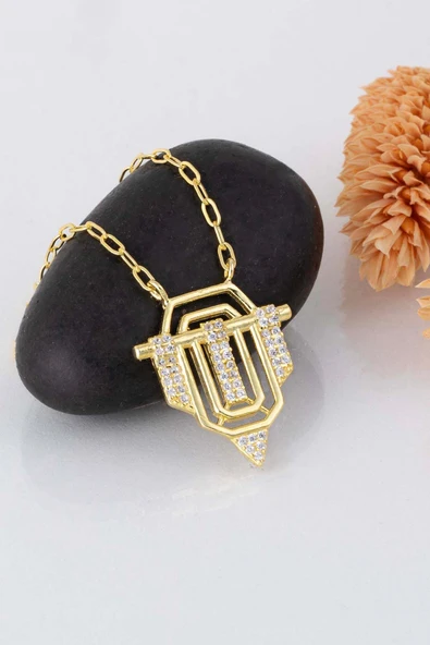 Gümüş Pazarım Altın Kaplama 925 Ayar Gümüş Serenay Kolye - 4