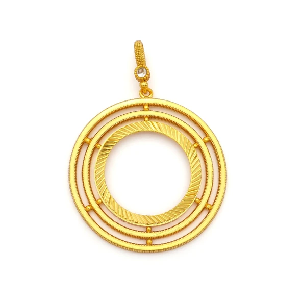 Altın Kaplama İmitasyon Ajda Model Tam Çerçeve İçi Boş Kolye Ucu TGR-732 ürün görseli 1