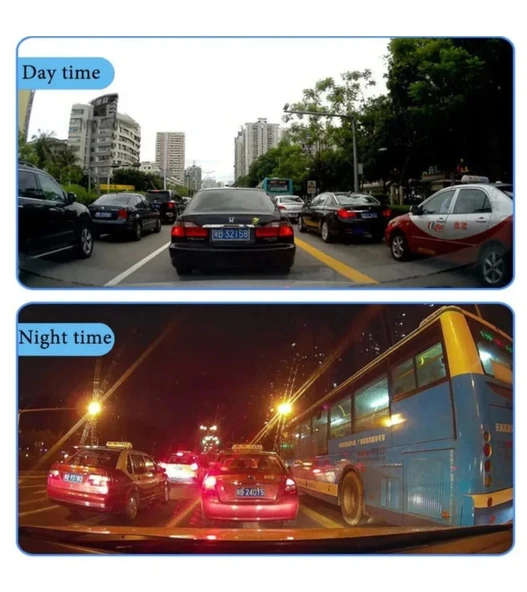 600 Fullhd Araç Içi Yol Kayıt Geri Görüş Park Kamerası. Gece Görüş Dikiz Ayna Kamera. Araç Kamera - 5