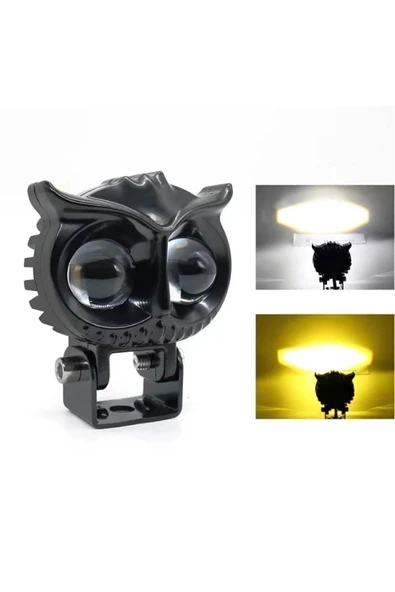 2.5 Inç Motosiklet Far Led Spot Beyaz Sarı Sürüş Lambası Iki Renk Baykuş Farlar 12v-20v - 2