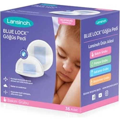 Lansinoh Blue Lock Göğüs Pedi 36lı ürün görseli