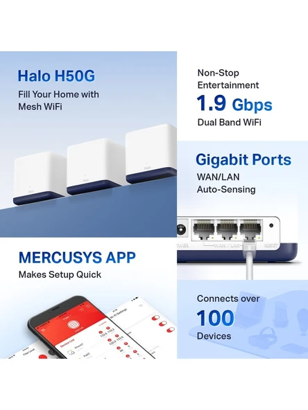 Mercusys Halo H50G(3-pack) Mesh System - 4