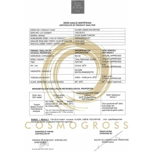 Eyüp Sabri Tuncer Klasik Limon Kolonyası Sprey 1 lt - Resim 3