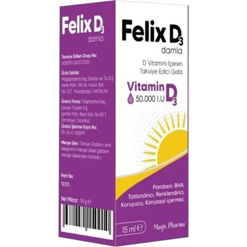 Felıx D3 Damla 15 Ml ürün görseli