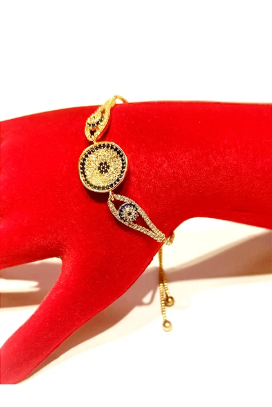 Monalisa Home Gold Renk Lüks Figürlü Gösterişli Ayarlanabilir Bileklik ürün görseli 1