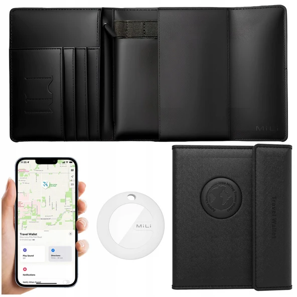 MiBook MiTag Akıllı Pasaport Cüzdanı | Bluetooth Takip Cihazlı Seyahat Cüzdanı (iOS ve Android Uyumlu) - 2