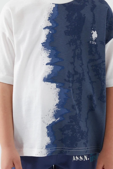 U.S. Polo Assn 1339 Garson İntense Creams Erkek Çocuk Kısa Kol Pijama Takım - 4