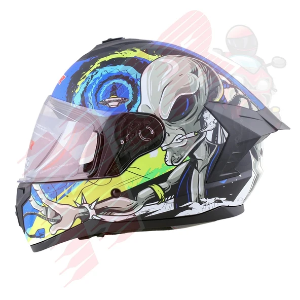 KASK KAPALI M70 ECE SERTİFİKALI-UZAYLI MAVİ SARI ürün görseli 1