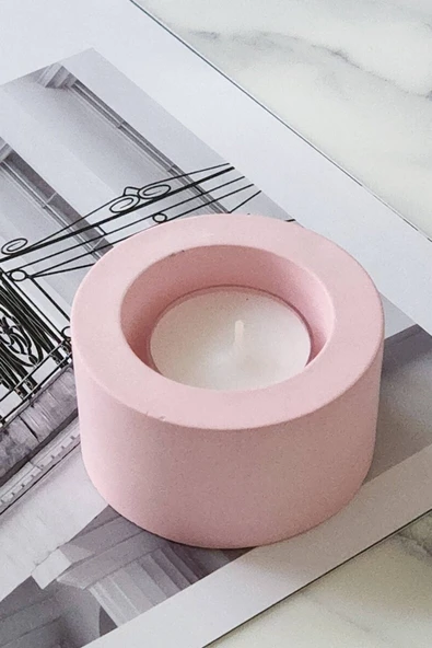 El Yapımı Beton Tealight Mumluk 3'lü Set | Minimal Dekoratif Mumluk & Şamdan - Resim 8