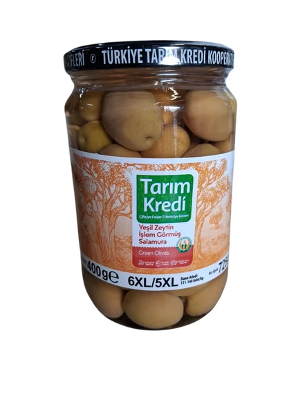 Tarım Kredi Yeşil Zeytin Domat Kırma 6XL-5XL 400G ürün görseli