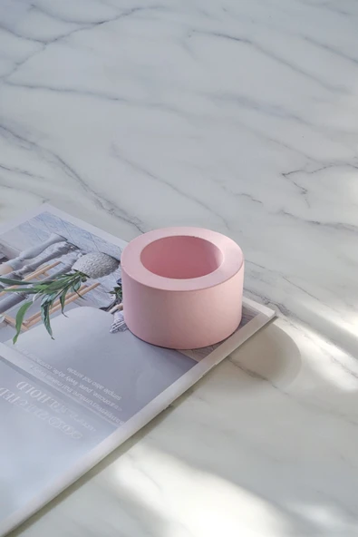 El Yapımı Beton Tealight Mumluk 3'lü Set | Minimal Dekoratif Mumluk & Şamdan - Resim 7