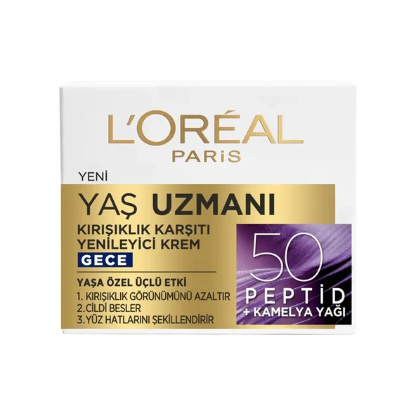 Loreal Paris Yaş Uzmanı Kırışıklık Karşıtı Gece Bakım Kremi 50 ml