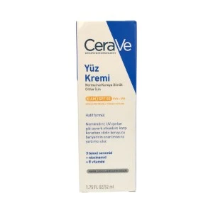 Cerave Normal Ve Kuruya Dönük Ciltler İçin Yüz Nemlendirici Krem Spf50 52 Ml ürün görseli